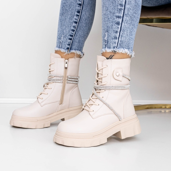 Απαλές γυναικείες μπότες Ecora Μπεζ - Kalapod.gr