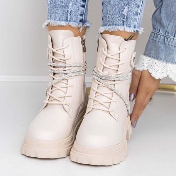 Απαλές γυναικείες μπότες Ecora Μπεζ, 2 - Kalapod.gr