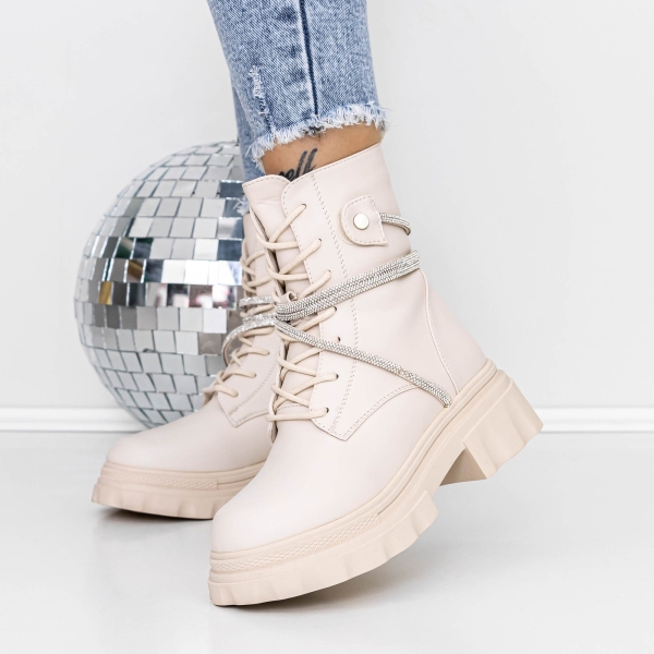 Απαλές γυναικείες μπότες Ecora Μπεζ, 3 - Kalapod.gr