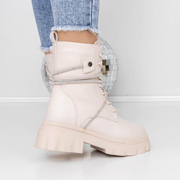 Απαλές γυναικείες μπότες Ecora Μπεζ, 4 - Kalapod.gr