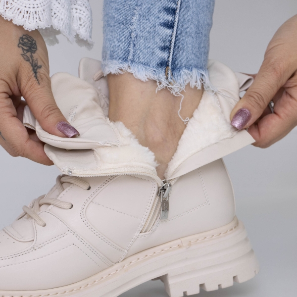 Απαλές γυναικείες μπότες Natarine  Μπεζ, 5 - Kalapod.gr