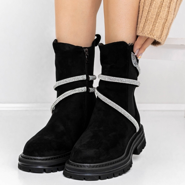 Ανοιξιάτικα-Φθινοπωρινά Γυναικεία Μποτάκια Varuna  Μαύρο, 2 - Kalapod.gr