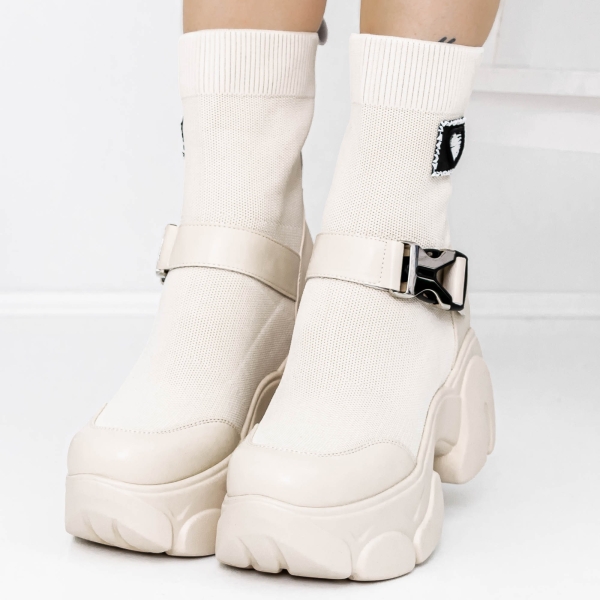 Ανοιξιάτικα-Φθινοπωρινά Γυναικεία Μποτάκια Refada Μπεζ, 2 - Kalapod.gr