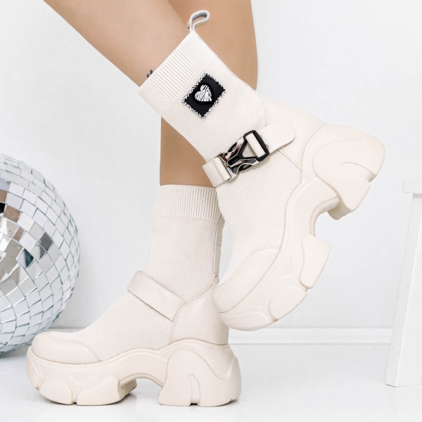 Ανοιξιάτικα-Φθινοπωρινά Γυναικεία Μποτάκια Refada Μπεζ, 3 - Kalapod.gr