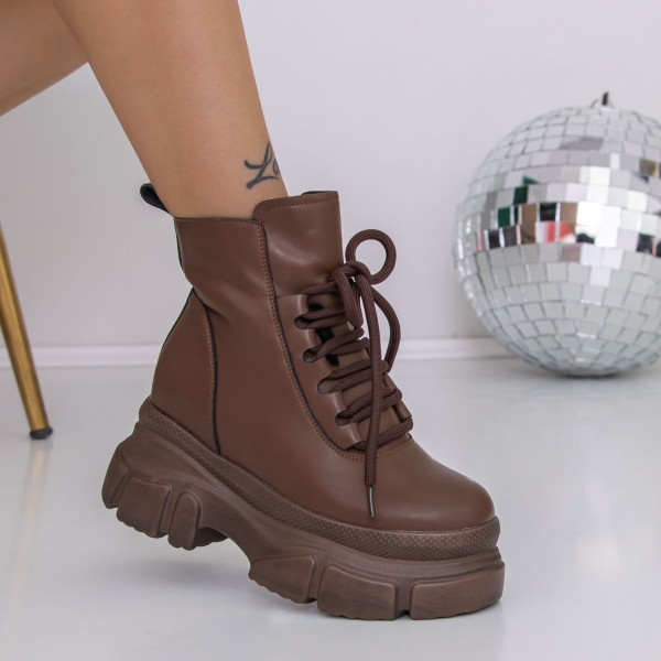 Απαλές γυναικείες μπότες Daksha Καστανός, 3 - Kalapod.gr