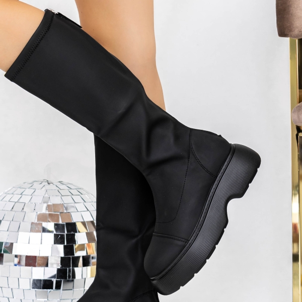 Γυναικείες μπότες με χαμηλή σόλα Virada Μαύρο, 3 - Kalapod.gr