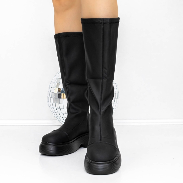 Γυναικείες μπότες με χαμηλή σόλα Virada Μαύρο, 4 - Kalapod.gr