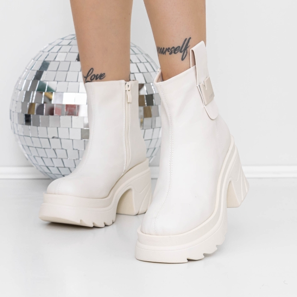 Ανοιξιάτικα-Φθινοπωρινά Γυναικεία Μποτάκια Helada Μπεζ, 3 - Kalapod.gr