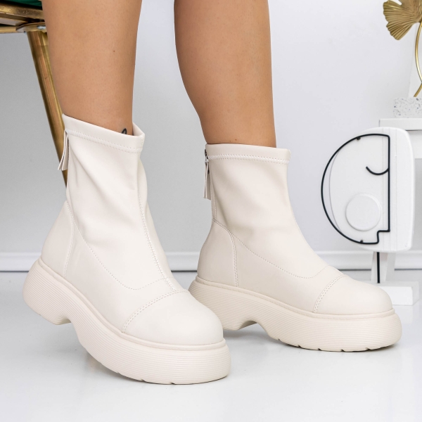 Ανοιξιάτικα-Φθινοπωρινά Γυναικεία Μποτάκια Herada Μπεζ - Kalapod.gr