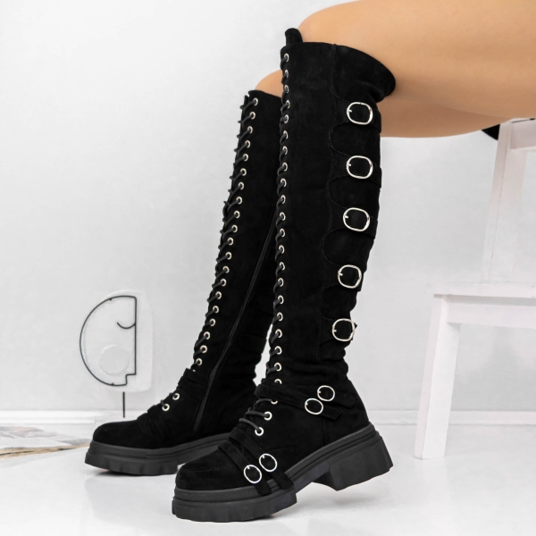 Γυναικείες μπότες με χαμηλή σόλα Arosa Μαύρο - Kalapod.gr