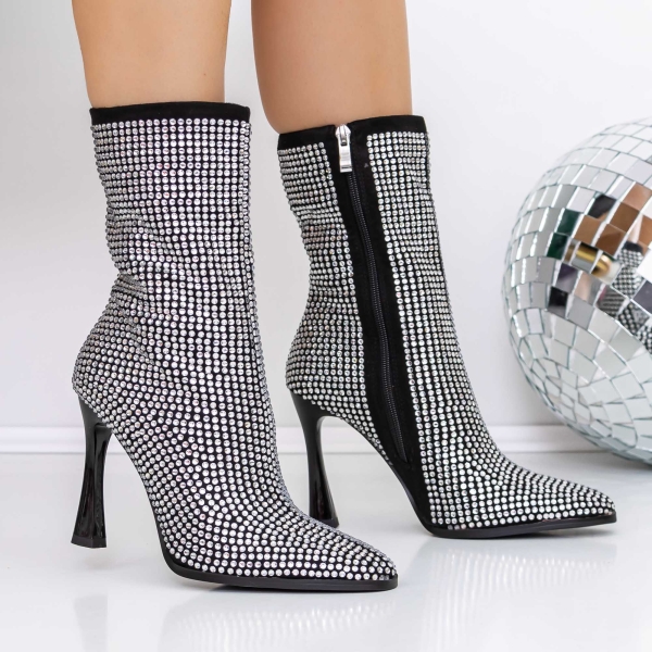 Μποτάκια με λεπτό τακούνι Advora Μαύρο - Kalapod.gr