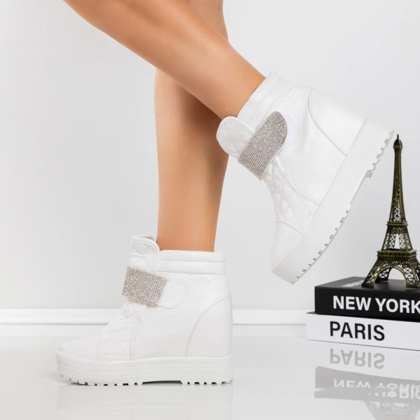 Γυναικείες κοντές μπότες Eada Λευκό, 2 - Kalapod.gr