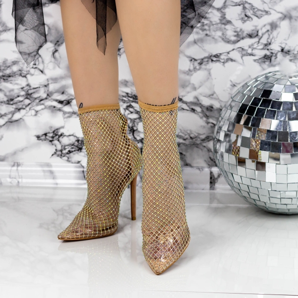 Μποτάκια με λεπτό τακούνι Carada Ροδάκινο, 2 - Kalapod.gr