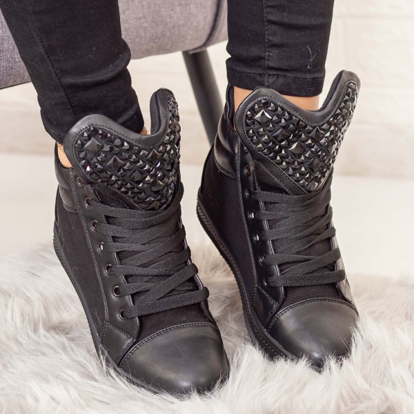 Γυναικείες κοντές μπότες Zenada Μαύρο, 4 - Kalapod.gr