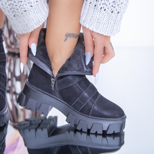 Γυναικείες Μπότες Adaza Μαύρο, 4 - Kalapod.gr