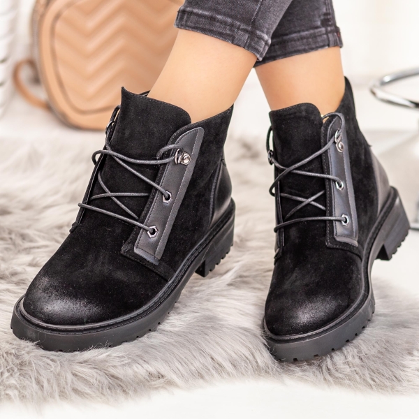 Γυναικείες κοντές μπότες Kalada Μαύρο, 2 - Kalapod.gr