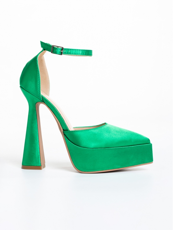 Γυναικεία παπούτσια σκούρο πράσινο από ύφασμα  Medeia, 5 - Kalapod.gr