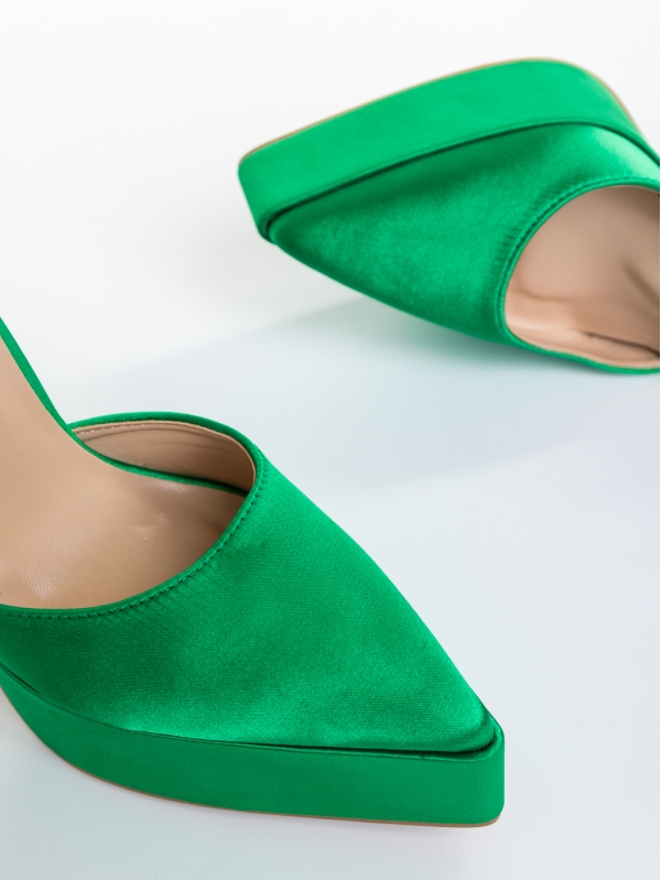 Γυναικεία παπούτσια σκούρο πράσινο από ύφασμα  Medeia, 6 - Kalapod.gr