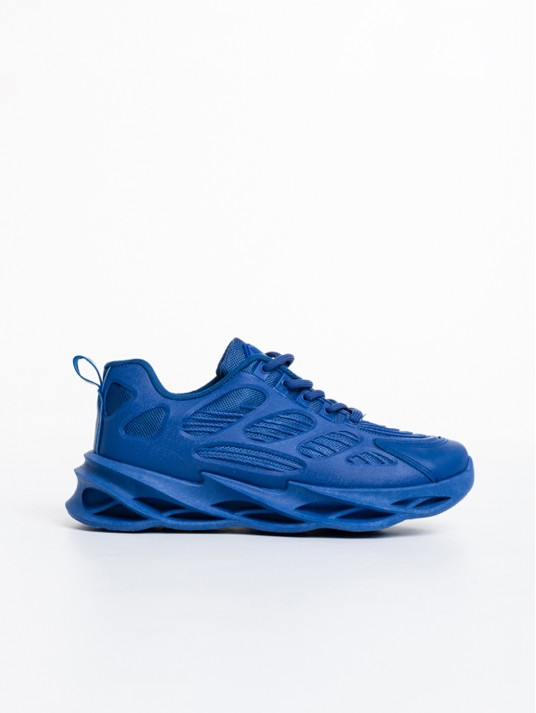 Γυναικεία αθλητικά παπούτσια  μπλε από οικολογικό δέρμα και ύφασμα Alora, 5 - Kalapod.gr
