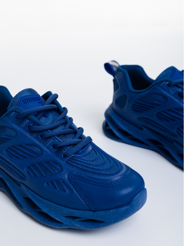 Γυναικεία αθλητικά παπούτσια  μπλε από οικολογικό δέρμα και ύφασμα Alora, 6 - Kalapod.gr