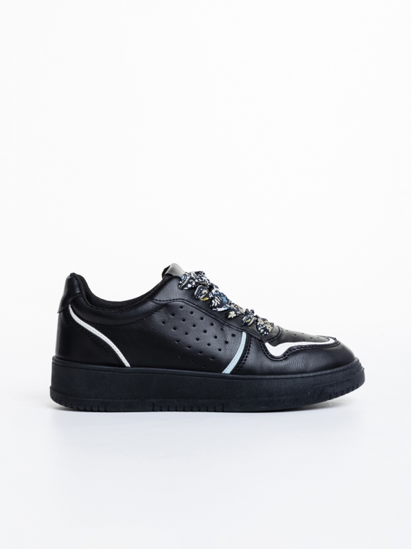 Γυναικεία αθλητικά παπούτσια  μαύρα   από οικολογικό δέρμα  Gustava, 5 - Kalapod.gr