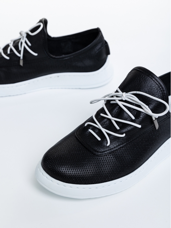 Γυναικεία casual παπούτσια  μαύρα από φυσικό δερμα  Nilda, 6 - Kalapod.gr