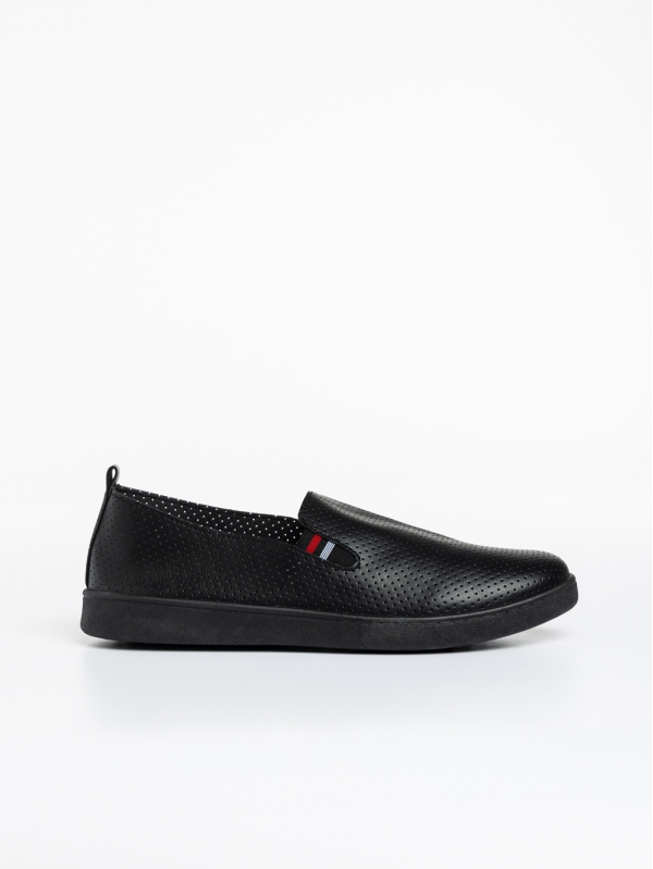 Ανδρικά αθλητικά παπούτσια μαύρα από οικολογικό δέρμα Amias, 3 - Kalapod.gr