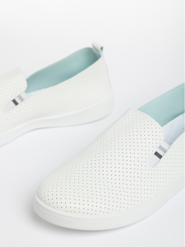 Ανδρικά αθλητικά παπούτσια λευκά  με γκρί  από οικολογικό δέρμα Amias, 4 - Kalapod.gr