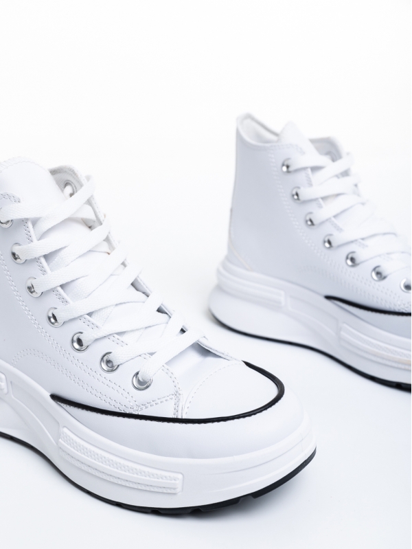 Γυναικεία αθλητικά παπούτσια  λευκά  από οικολογικό δέρμα Alvena, 6 - Kalapod.gr