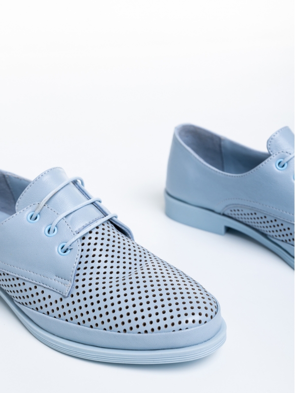 Γυναικεία casual παπούτσια  μπλε από φυσικό δέρμα Valora, 6 - Kalapod.gr