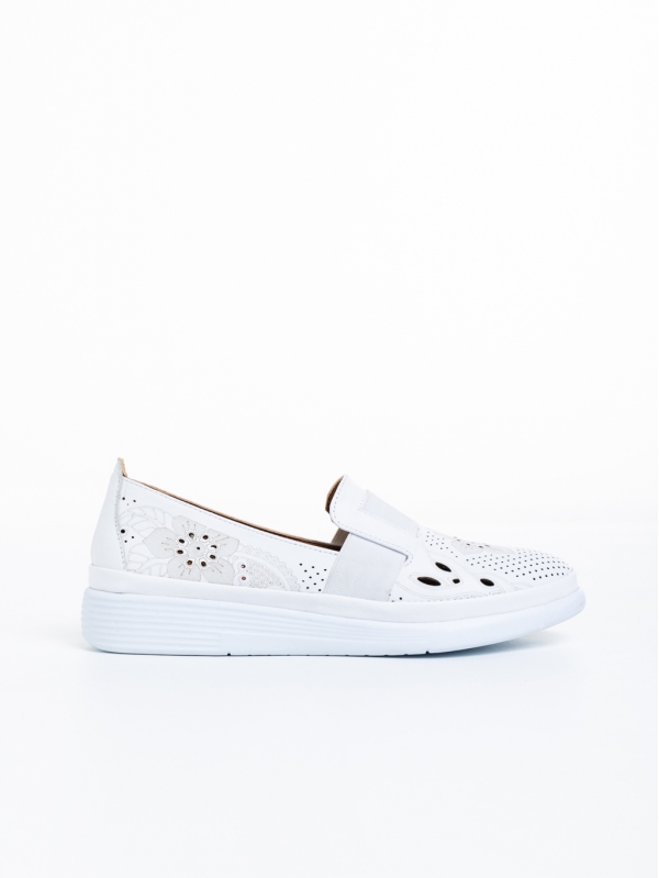 Γυναικεία παπούτσια  λευκά από φυσικό δέρμα Robertina, 5 - Kalapod.gr