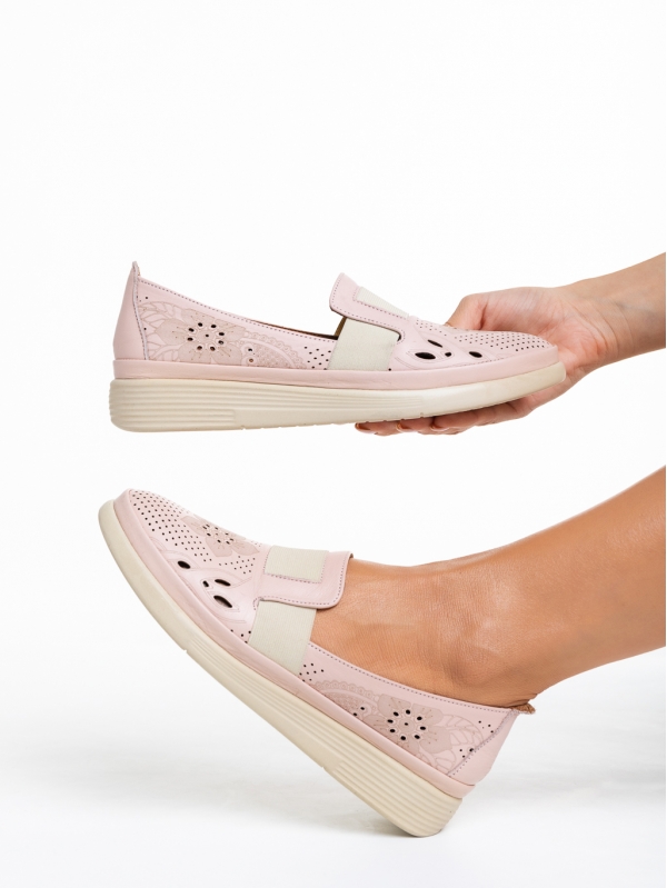 Γυναικεία παπούτσια  ροζ από φυσικό δέρμα Robertina, 4 - Kalapod.gr