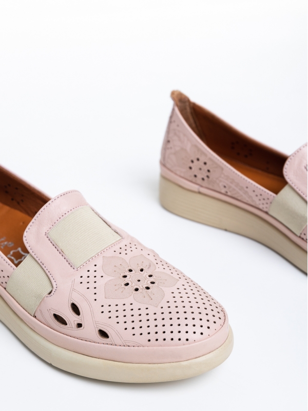 Γυναικεία παπούτσια  ροζ από φυσικό δέρμα Robertina, 6 - Kalapod.gr