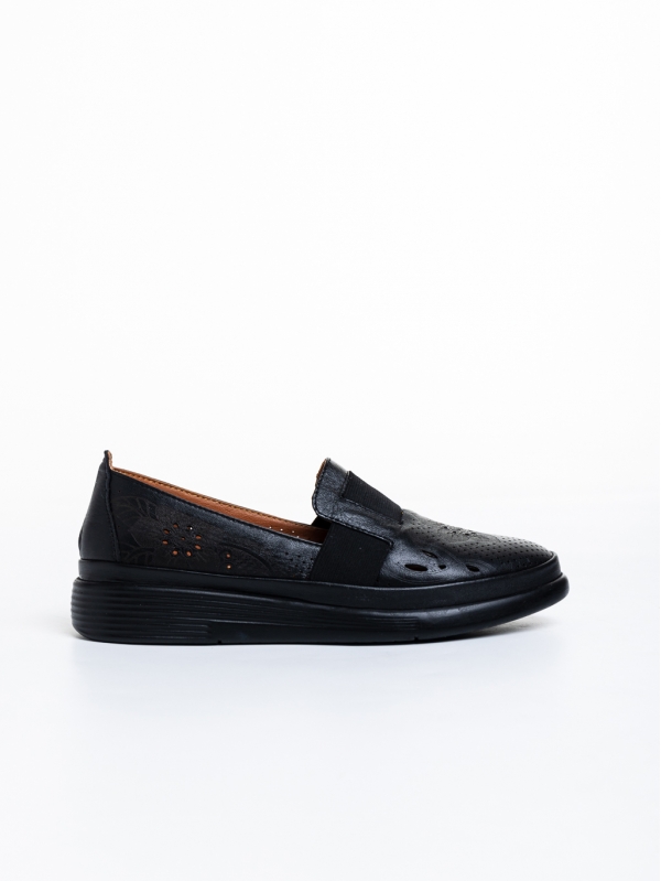 Γυναικεία παπούτσια  μαύρα  από φυσικό δέρμα Robertina, 5 - Kalapod.gr