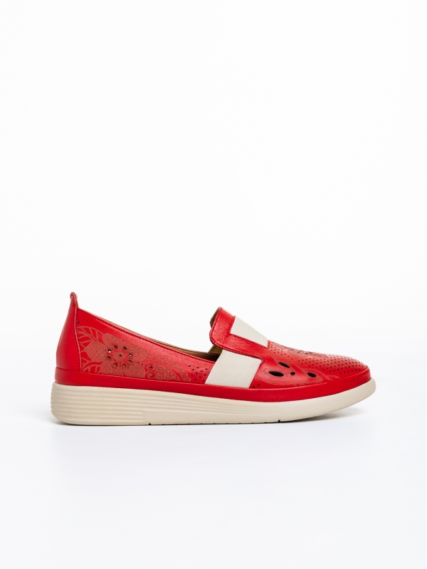 Γυναικεία παπούτσια  κόκκινα από φυσικό δέρμα Robertina, 5 - Kalapod.gr
