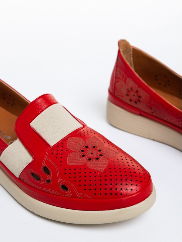 Γυναικεία παπούτσια  κόκκινα από φυσικό δέρμα Robertina, 6 - Kalapod.gr