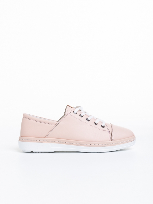 Γυναικεία casual παπούτσια  ροζ από φυσικό δέρμα Pravina, 5 - Kalapod.gr