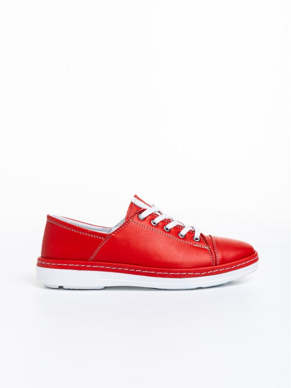 Γυναικεία casual παπούτσια  κόκκινα από φυσικό δέρμα Pravina, 5 - Kalapod.gr