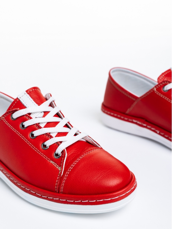 Γυναικεία casual παπούτσια  κόκκινα από φυσικό δέρμα Pravina, 6 - Kalapod.gr