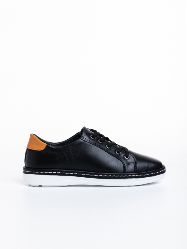 Γυναικεία casual παπούτσια  μαύρα  από φυσικό δέρμα Prossy, 5 - Kalapod.gr