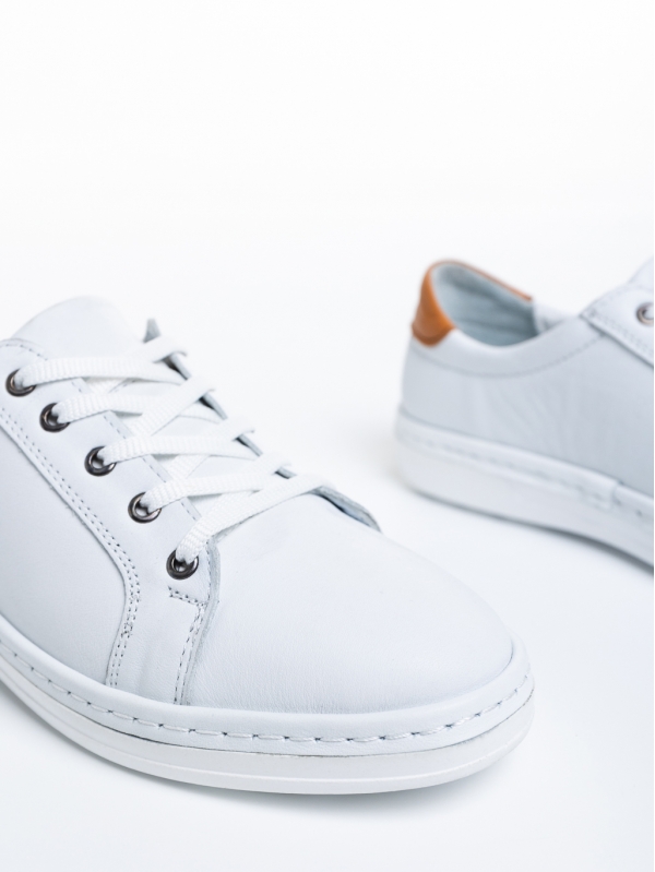 Γυναικεία casual παπούτσια  λευκά από φυσικό δέρμα Prossy, 6 - Kalapod.gr