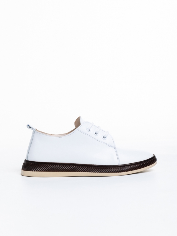 Γυναικεία casual παπούτσια  λευκά από φυσικό δέρμα Totty, 5 - Kalapod.gr