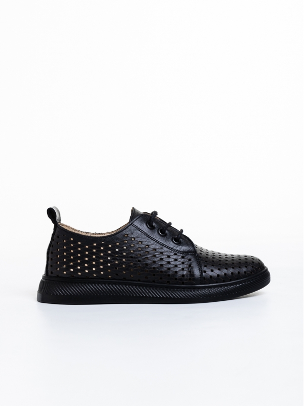 Γυναικεία casual παπούτσια  μαύρα  από φυσικό δέρμα Tamra, 5 - Kalapod.gr
