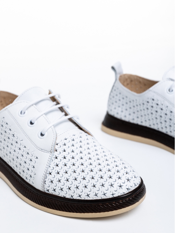 Γυναικεία casual παπούτσια  λευκά από φυσικό δέρμα Trini, 6 - Kalapod.gr