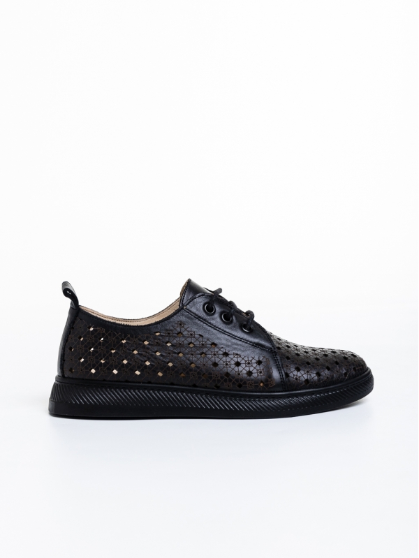 Γυναικεία casual παπούτσια  μαύρα  από φυσικό δέρμα Toini, 5 - Kalapod.gr