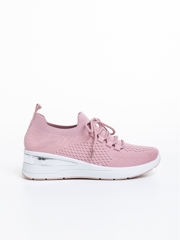 Γυναικεία αθλητικά παπούτσια  ροζ από ύφασμα  Davinia, 6 - Kalapod.gr