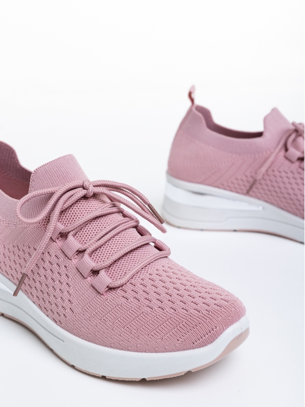 Γυναικεία αθλητικά παπούτσια  ροζ από ύφασμα  Davinia, 7 - Kalapod.gr