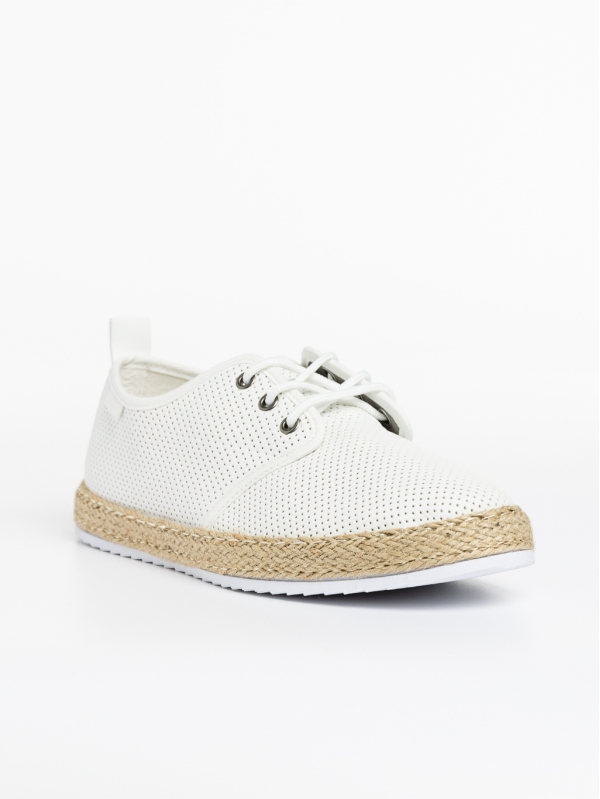 Ανδρικά αθλητικά παπούτσια λευκά  από οικολογικό δέρμα Raiden, 2 - Kalapod.gr