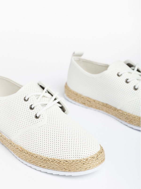 Ανδρικά αθλητικά παπούτσια λευκά  από οικολογικό δέρμα Raiden, 4 - Kalapod.gr