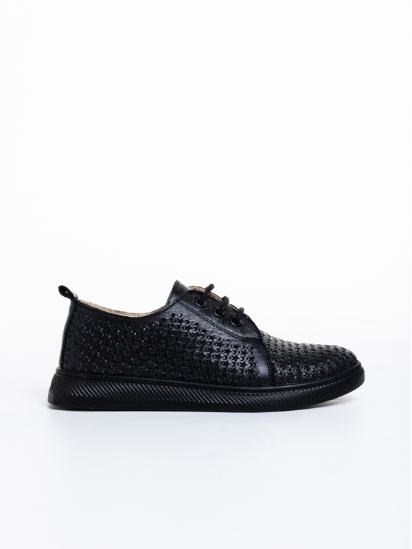 Γυναικεία casual παπούτσια  μαύρα  από φυσικό δέρμα Trini, 5 - Kalapod.gr